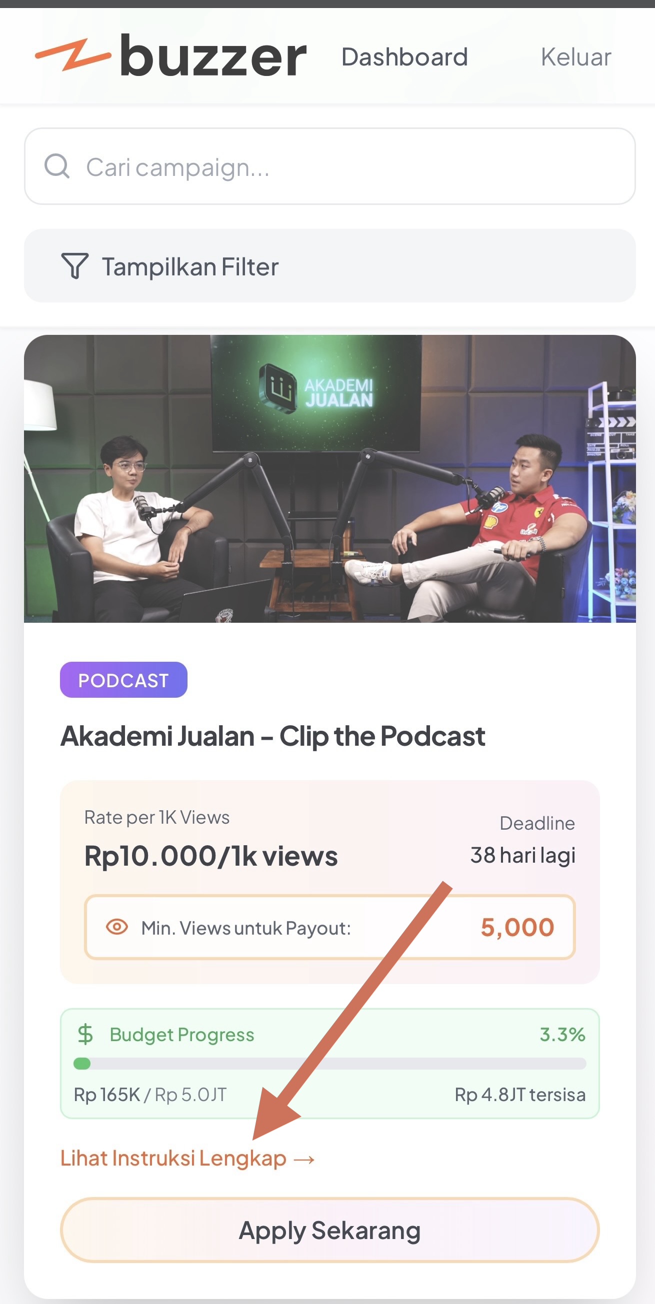 Jelajahi Kampanye Page